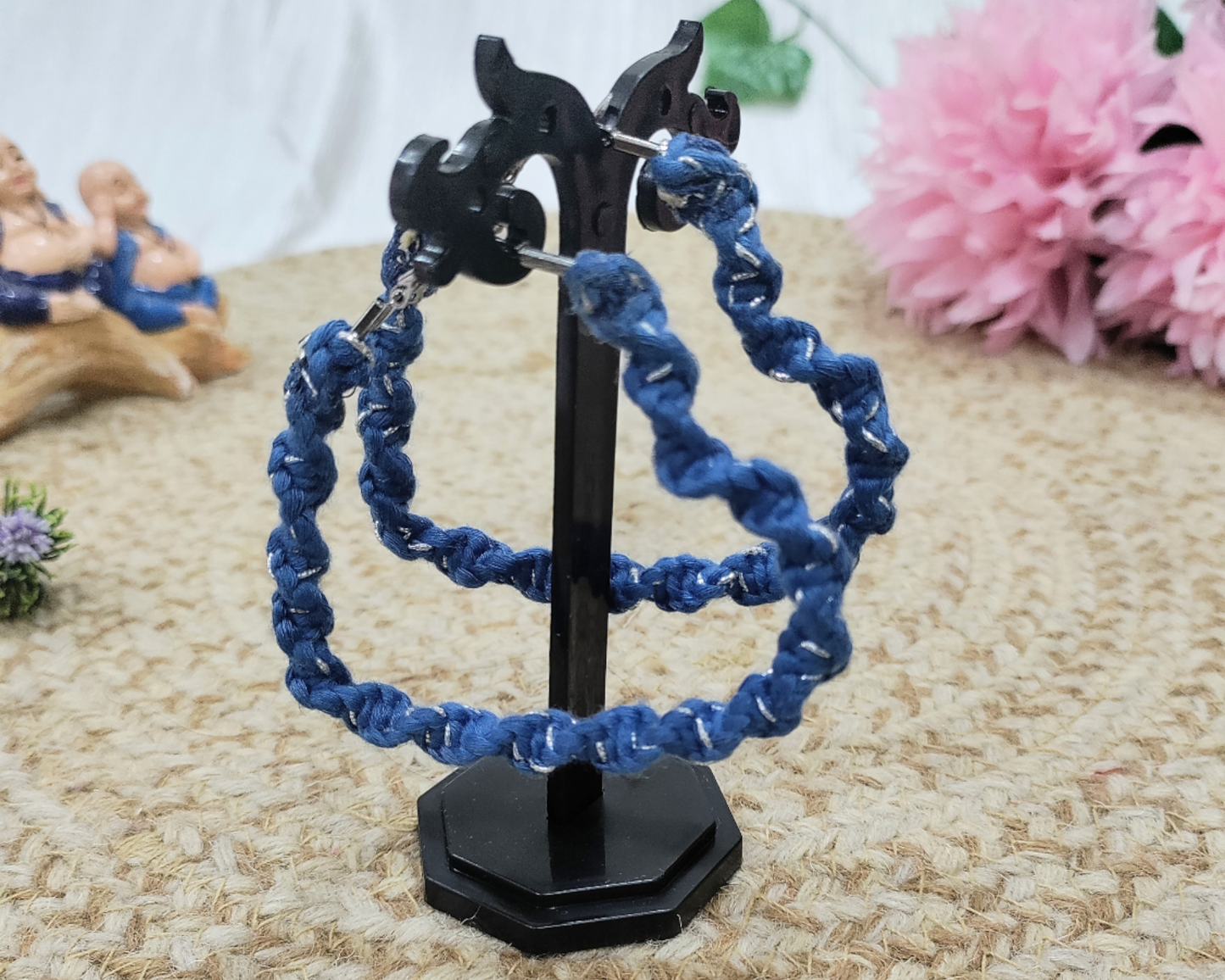 Blue Heart boho hoop