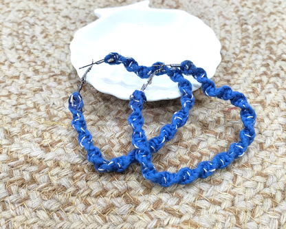 Blue Heart boho hoop
