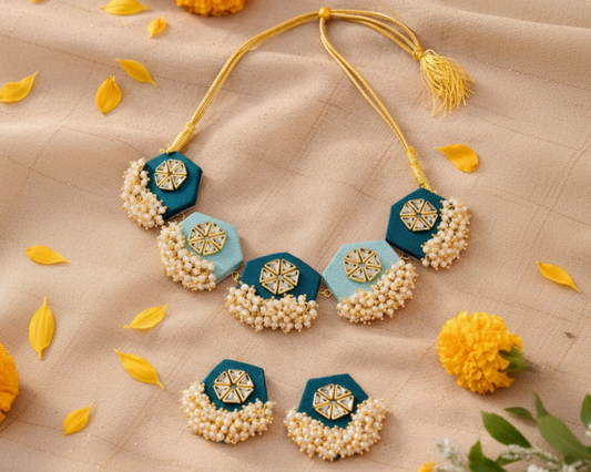 Blue Sampada Necklace set