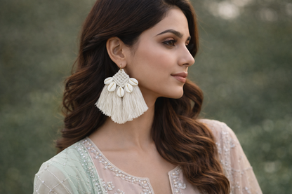 White Shellora Hanging Earring