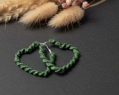 Green Heart boho hoop