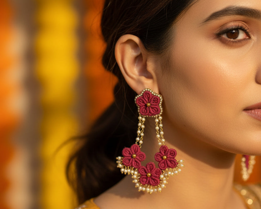 Pink Radhika Earrings
