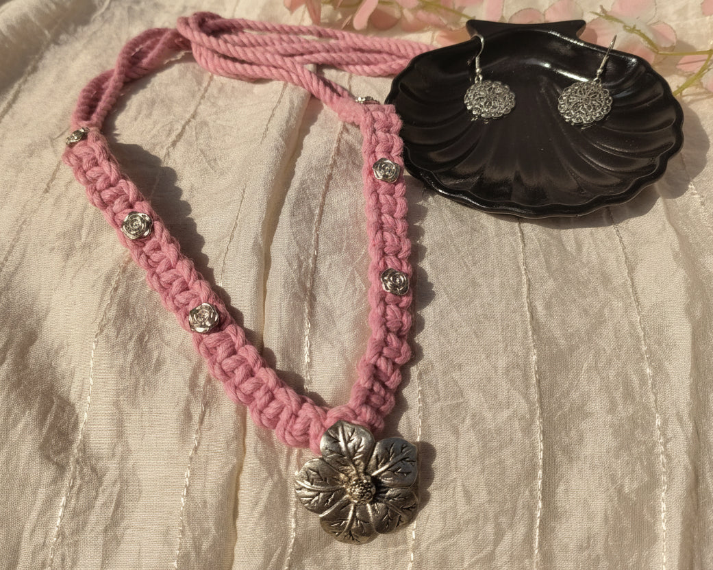 Pink Lotus Necklace