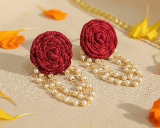 Maroon Noor Earring