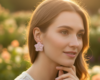 Pink Sitara Studs