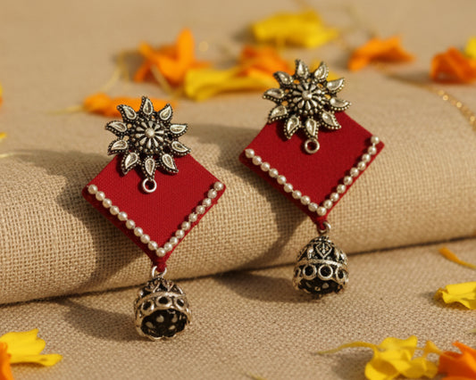 Red Mukdha Earrings