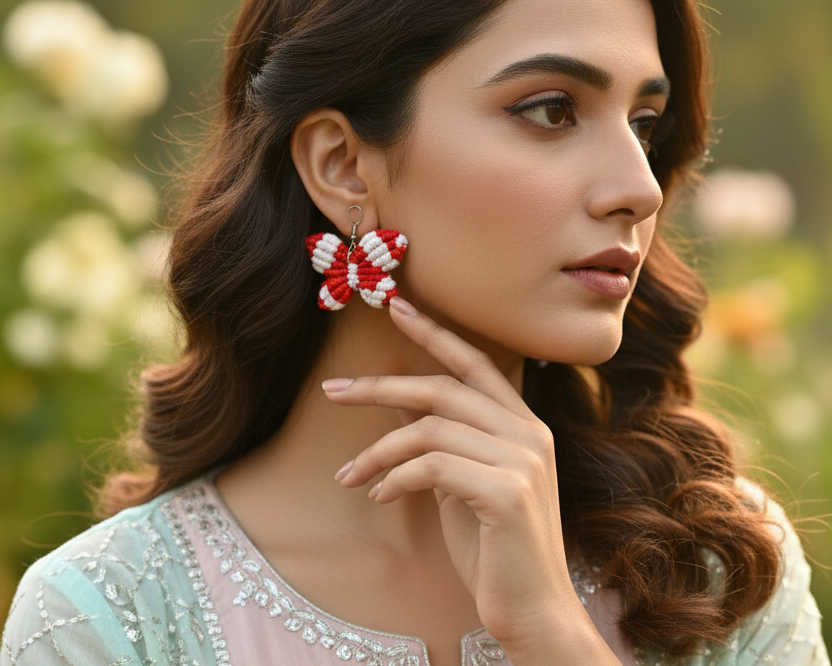 Red Butterfly Earrings