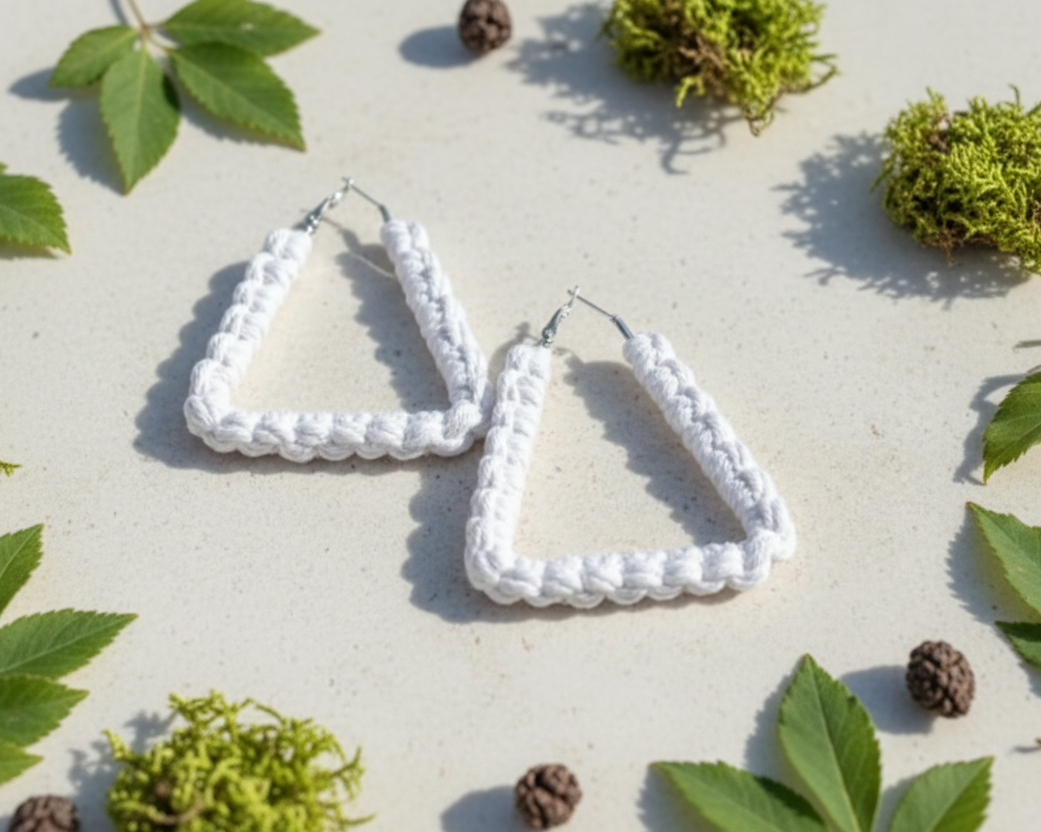 White Triangle Hoop