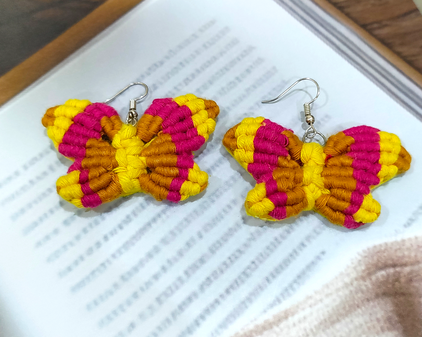 Yellow Butterfly Earrings