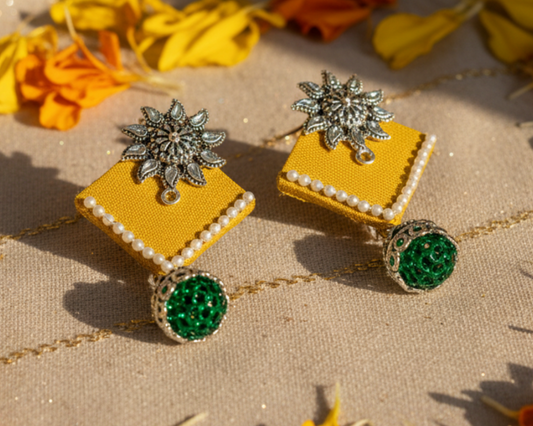 Yellow Mukdha Earrings