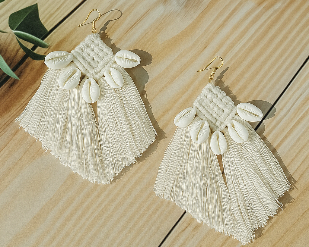 White Shellora Hanging Earring