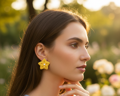 Yellow Sitara Studs